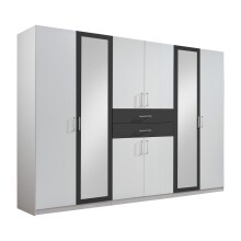 Kleiderschrank >Drugi II< in Weiß Graphit - 270x208x58cm (BxHxT)
