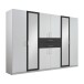 Kleiderschrank >Drugi II< in Weiß Graphit - 270x208x58cm (BxHxT)