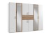 Kleiderschrank >Drugi II< in Weiß Plankeneiche - 270x208x58cm (BxHxT)