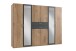Kleiderschrank >Drugi II< in Plankeneiche Graphit - 270x208x58cm (BxHxT)