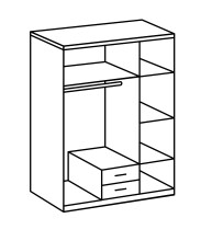 Kleiderschrank >Cheston< in Plankeneiche - 135x198x58cm (BxHxT)