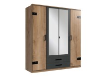 Kleiderschrank >Cheston< in Plankeneiche -...
