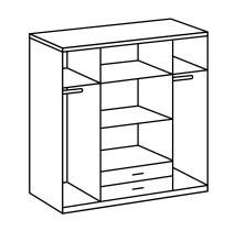 Kleiderschrank >Cheston< in Plankeneiche - 180x198x58cm (BxHxT)