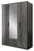 Kleiderschrank >Dieter< in Graphit Digi Steel -...