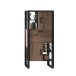 Stauraumschrank >Nordi< in Okapi-Nuss, Schwarz - 74,8x163,3x39cm (BxHxT)