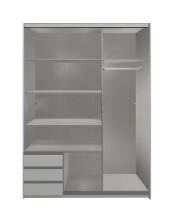 Schwebetürenschrank >Eugenio< in Plankeneiche Graphit - 135x198x64cm (BxHxT)