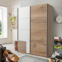 Schwebetürenschrank >Eugenio< in Plankeneiche...