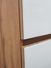 Hängeschrank >Oulu< in Glas Weiß - 40x64x20cm (BxHxT)