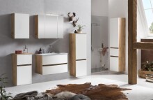 Hängeschrank >Kopenhagen< in Matt Weiß - 40x64x20cm (BxHxT)