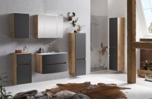 Hängeschrank >Kopenhagen< in Matt Grau - 40x64x20cm (BxHxT)