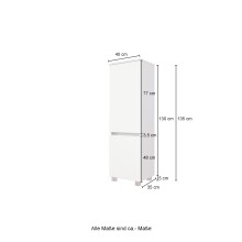 Midischrank >Kopenhagen< in Matt Weiß - 40x130x35cm (BxHxT)