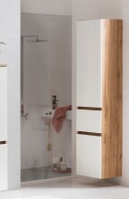 Seitenschrank >Kopenhagen< in Matt Weiß - 40x180x35cm (BxHxT)