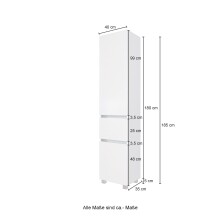 Seitenschrank >Kopenhagen< in Matt Weiß - 40x180x35cm (BxHxT)