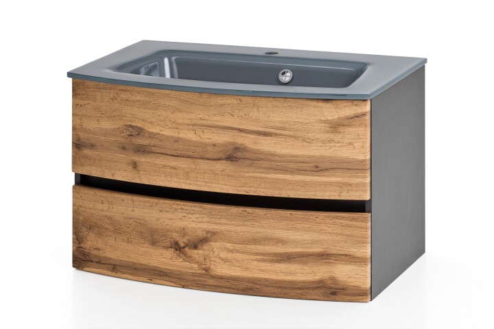 Waschtisch-Set >Kopenhagen< in Wotaneiche - 80x53x49cm (BxHxT)