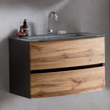 Waschtisch-Set >Kopenhagen< in Wotaneiche - 80x53x49cm (BxHxT)