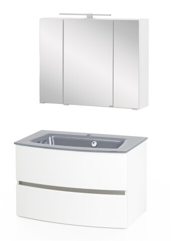 Badezimmer-Set >Kopenhagen< in Matt Weiß - 80x200x49cm (BxHxT)