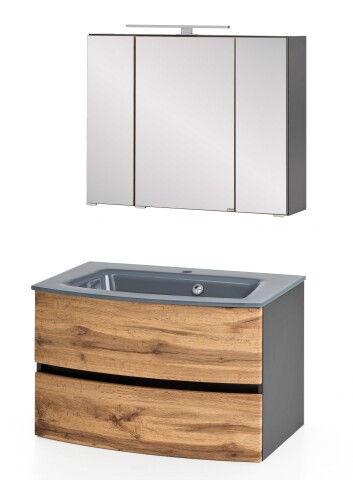 Badezimmer-Set >Kopenhagen< in Wotaneiche - 80x200x49cm (BxHxT)