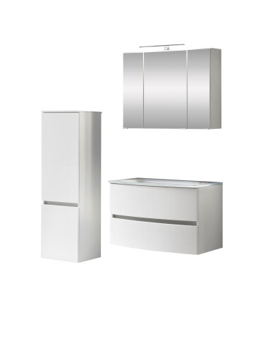 Badezimmer-Set >Kopenhagen< in Matt Weiß - 80x200x49cm (BxHxT)