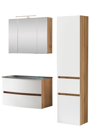 Badezimmer-Set >Kopenhagen< in Matt Weiß - 80x200x49cm (BxHxT)