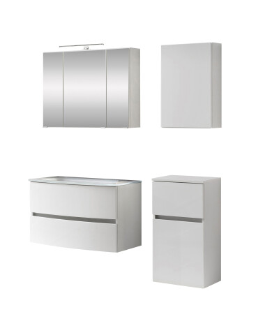 Badezimmer-Set >Kopenhagen< in Matt Weiß - 80x200x49cm (BxHxT)