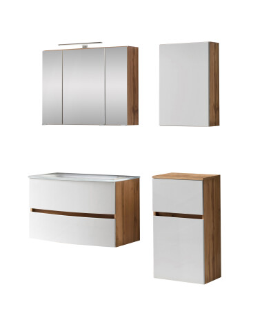 Badezimmer-Set >Kopenhagen< in Matt Weiß - 80x200x49cm (BxHxT)