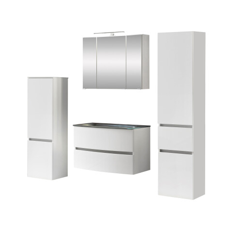 Badezimmer-Set >Kopenhagen< in Matt Weiß - 80x200x49cm (BxHxT)