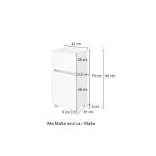 Badezimmer-Set >Kopenhagen< in Matt Weiß - 80x200x49cm (BxHxT)