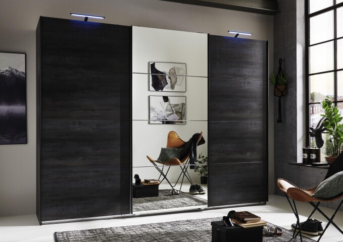 Schwebetürenschrank >Marrilee< in Graphit - 270x210x65cm (BxHxT)