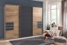 Schwebetürenschrank >Susanetta< in Plankeneiche Graphit - 270x210x64cm (BxHxT)