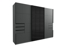Schwebetürenschrank >Susanetta< in Graphit - 270x210x64cm (BxHxT)