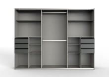 Schwebetürenschrank >Susanetta< in Graphit - 270x210x64cm (BxHxT)