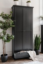 Mehrzweckschrank >Vitoria< in Anthrazit - 80x200x39cm (BxHxT)