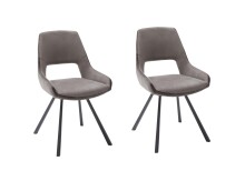 Esszimmerstuhl >Agrafa< (2-er Set) in Braun aus Metall - 54x90x60cm (BxHxT)