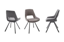 Esszimmerstuhl >Agrafa< (2-er Set) in Braun aus Metall - 54x90x60cm (BxHxT)