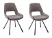 Esszimmerstuhl >Agrafa< (2-er Set) in Braun aus Metall - 54x90x60cm (BxHxT)