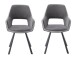 Esszimmerstuhl >Agrafa< (2-er Set) in Grau aus Metall - 58x90x60cm (BxHxT)