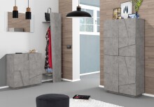Garderobenpaneel >Viterbo< in Beton Nachbildung - 50x200x30cm (BxHxT)