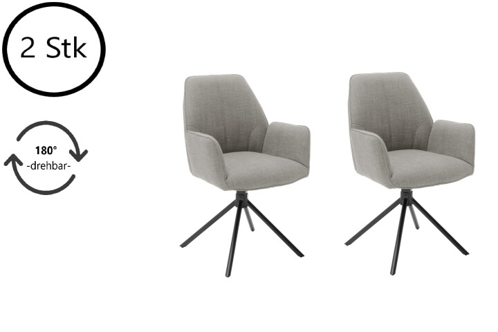 Esszimmerstuhl >Pettau< (2-er Set) in Cappuccino aus Metall - 59x88x63cm (BxHxT)
