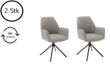 Esszimmerstuhl >Pettau< (2-er Set) in Cappuccino aus Metall - 59x88x63cm (BxHxT)