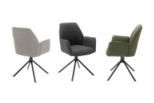 Esszimmerstuhl >Pettau< (2-er Set) in Cappuccino aus Metall - 59x88x63cm (BxHxT)