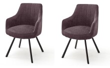 Esszimmerstuhl >Sami< (2-er Set) in Merlot aus Metall - 60x87x61cm (BxHxT)