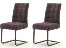 Esszimmerstuhl >Salta< (2-er Set) in Merlot aus Metall - 48x96x64cm (BxHxT)