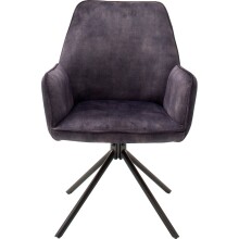 Polsterdrehstuhl >Ottawa< (2-er Set) in Anthrazit aus Metall - 60x89x64cm (BxHxT)