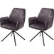 Polsterdrehstuhl >Ottawa< (2-er Set) in Anthrazit aus Metall - 60x89x64cm (BxHxT)