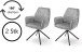 Polsterdrehstuhl >Ottawa< (2-er Set) in Grau aus Metall - 60x89x64cm (BxHxT)