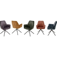 Polsterdrehstuhl >Ottawa< (2-er Set) in Olive aus Metall - 60x89x64cm (BxHxT)