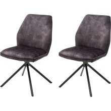 Polsterdrehstuhl >Ottawa< (2-er Set) in Anthrazit aus Metall - 52x89x64cm (BxHxT)