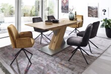 Polsterdrehstuhl >Ottawa< (2-er Set) in Anthrazit aus Metall - 52x89x64cm (BxHxT)