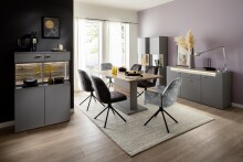 Polsterdrehstuhl >Ottawa< (2-er Set) in Anthrazit aus Metall - 52x89x64cm (BxHxT)