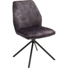 Polsterdrehstuhl >Ottawa< (2-er Set) in Anthrazit aus Metall - 52x89x64cm (BxHxT)